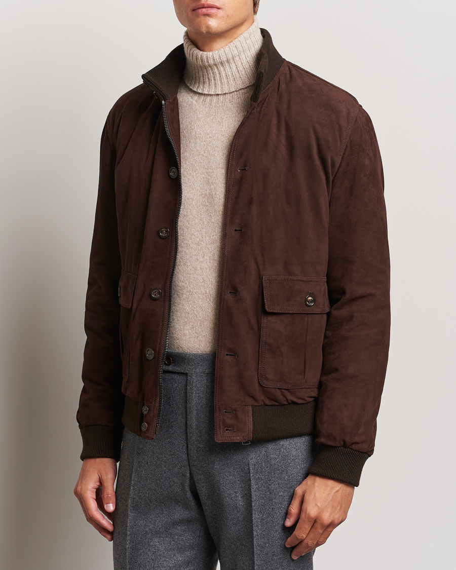 Herre | Jakker | Valstar | Goose Down Valstarino Dark Brown Suede