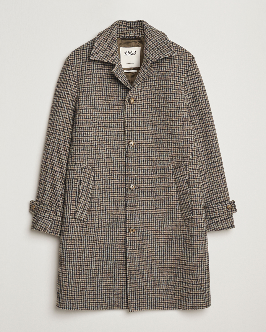 Herre | Jakker | Valstar | Marcello Wool Overcoat Grey Houndstooth