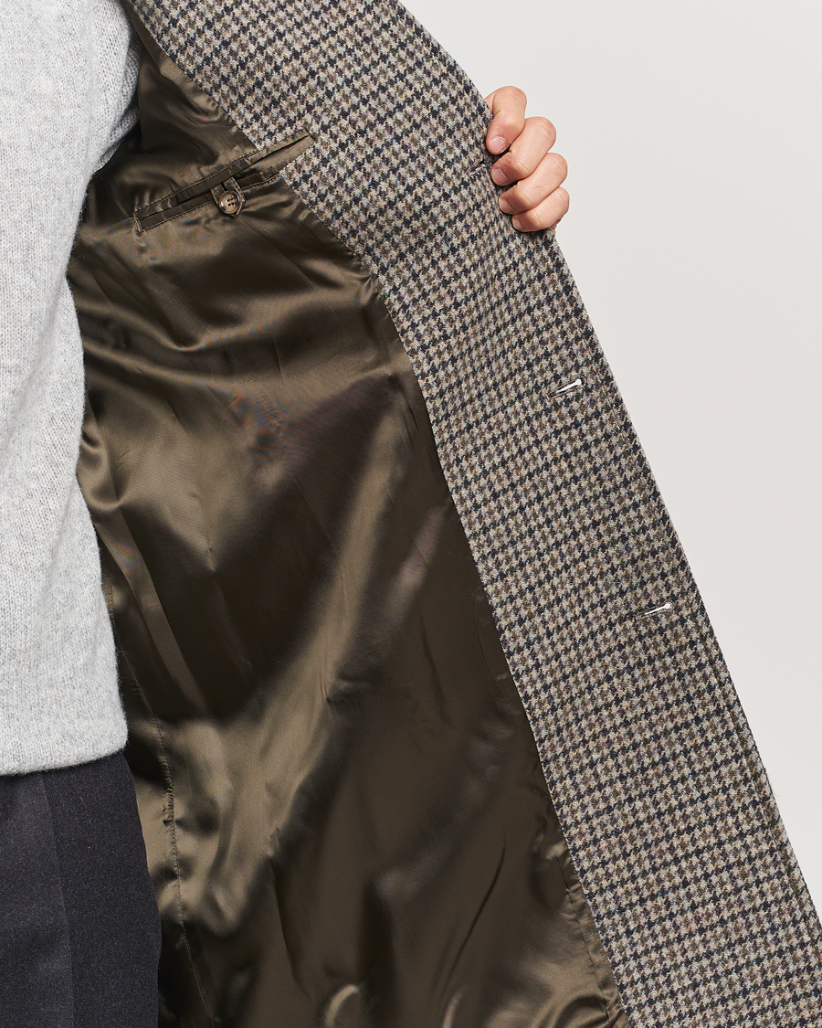 Herre | Jakker | Valstar | Marcello Wool Overcoat Grey Houndstooth