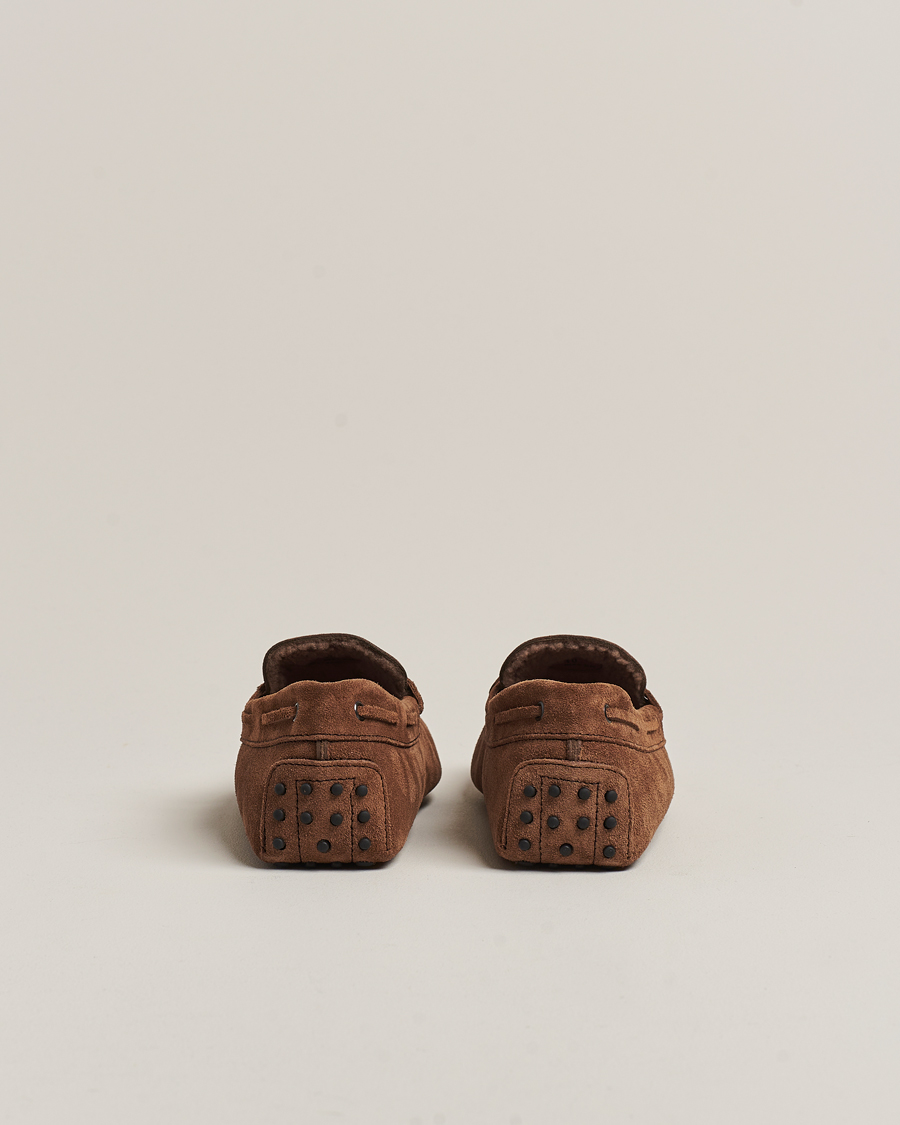 Herre | Tod's Winter Shearling Gommino Brown Suede | Tod's | Winter Shearling Gommino Brown Suede