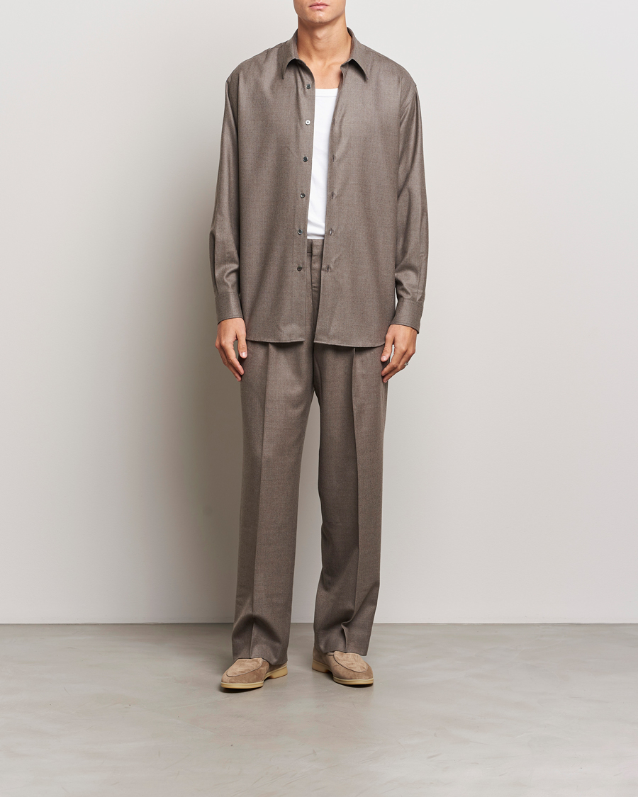 Herre | Bukser | Auralee | Superlight Wool Slacks Top Brown