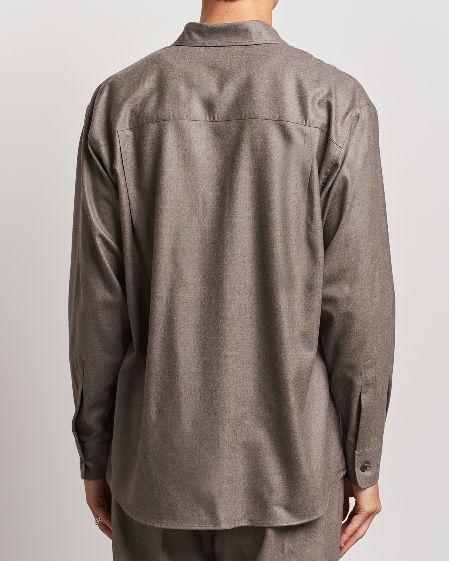 Herre | Skjorter | Auralee | Superlight Wool Shirt Top Brown
