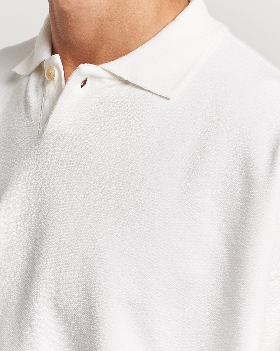 Herre | Trøjer | Auralee | Pima Cotton Long Sleeve Polo White