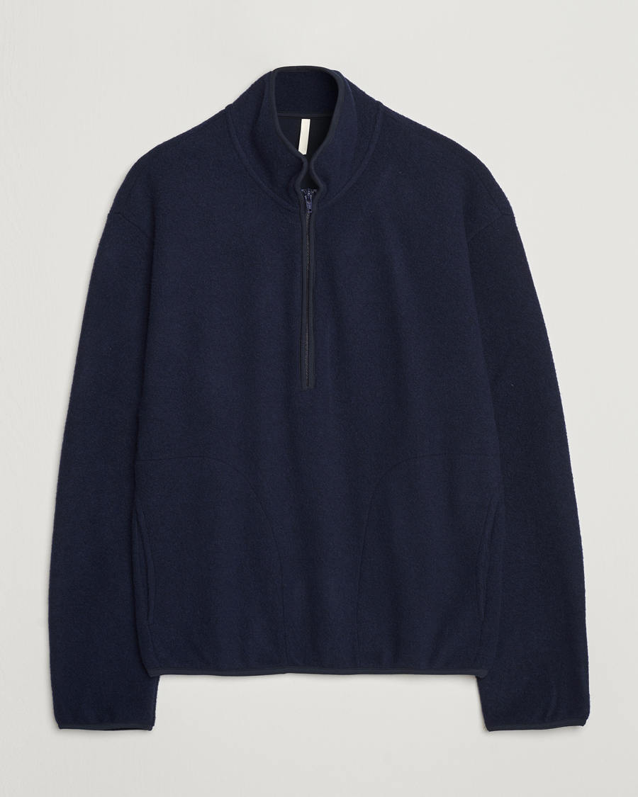 Herre | Trøjer | Sunflower | Wool Half Zip Navy