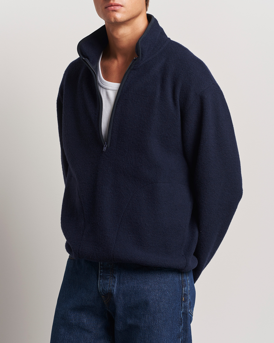 Herre | Trøjer | Sunflower | Wool Half Zip Navy