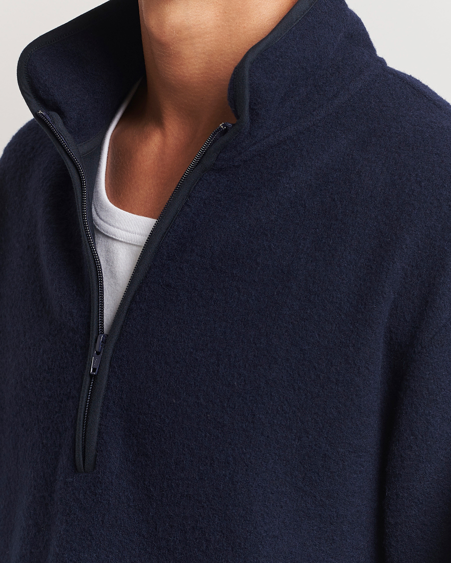 Herre | Trøjer | Sunflower | Wool Half Zip Navy