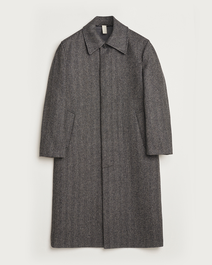 Herre | Jakker | Sunflower | Herringbone Wool Coat Antracite