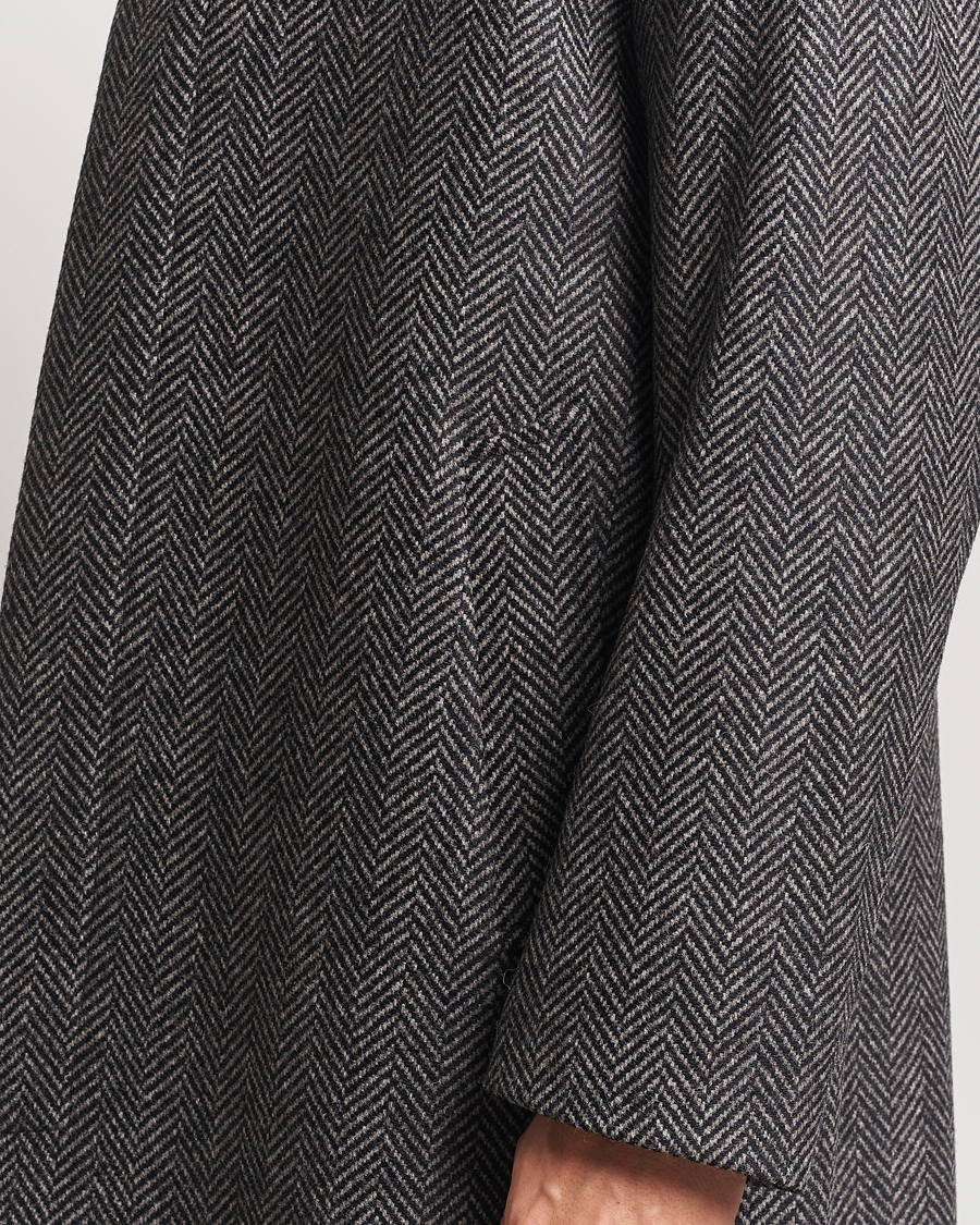 Herre | Jakker | Sunflower | Herringbone Wool Coat Antracite