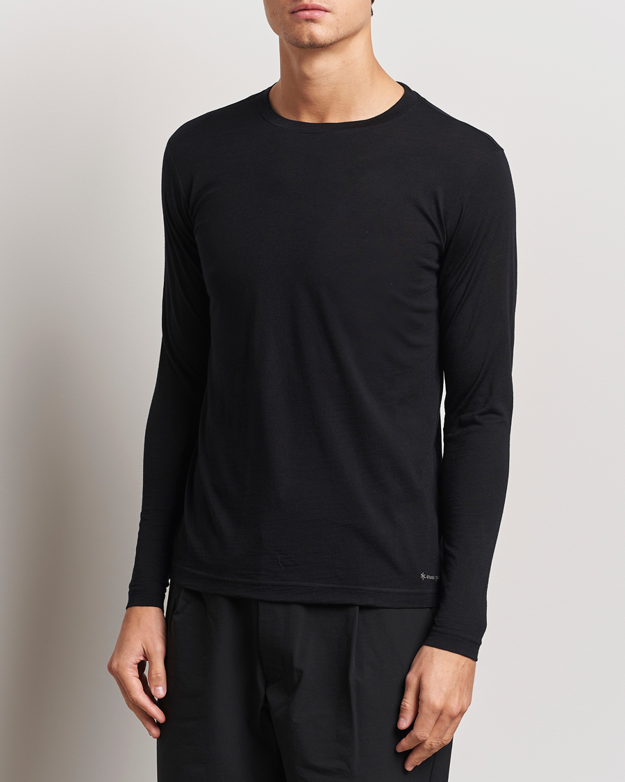 Herre | Trøjer | Snow Peak | Merino Wool Long Sleeve T-Shirt Black