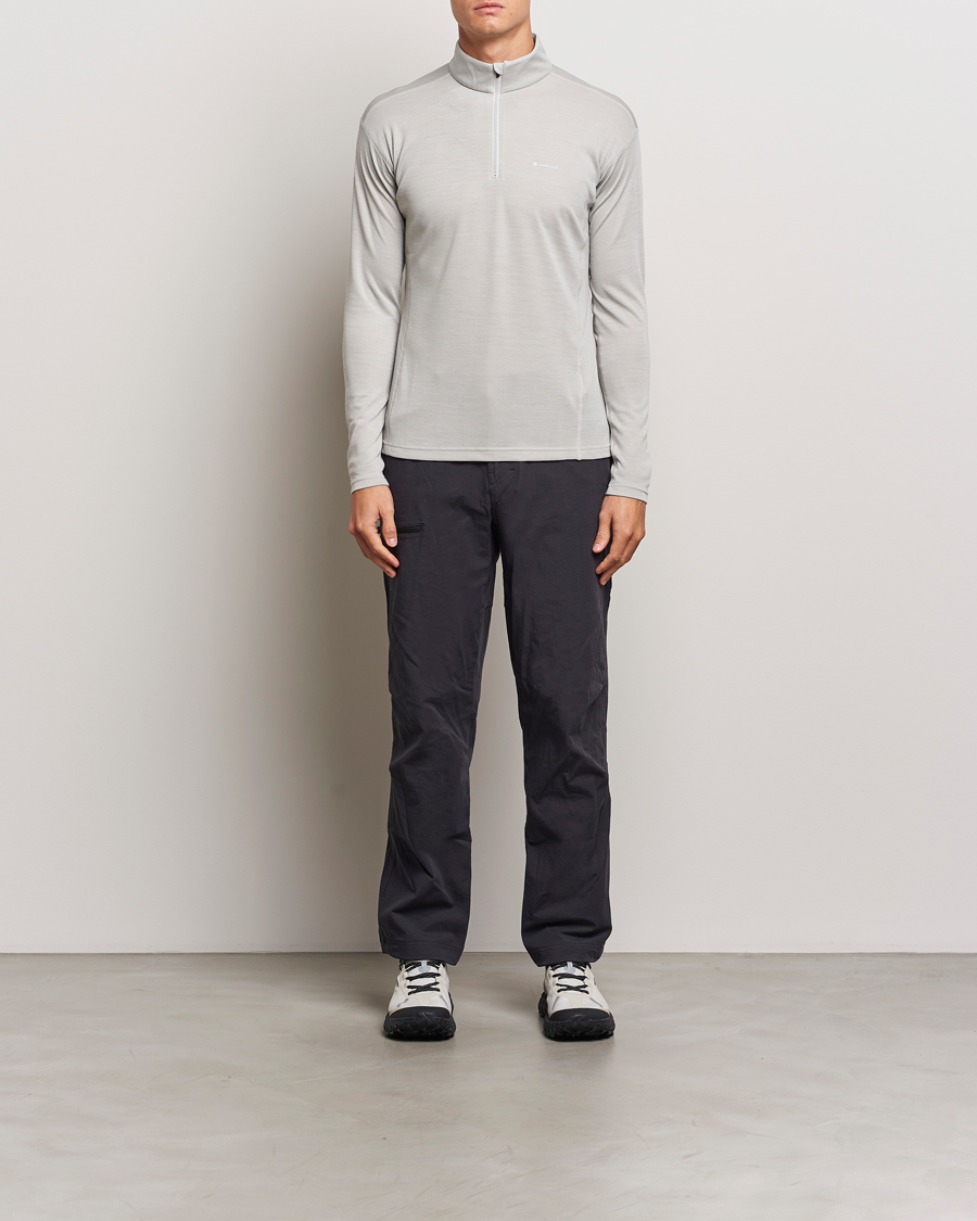 Herre | T-Shirts | Snow Peak | Wool Blend Half Zip T-Shirt Icegrey