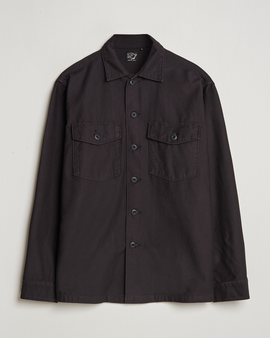 Herre | Skjorter | orSlow | Cotton Sateen US Army Overshirt Black