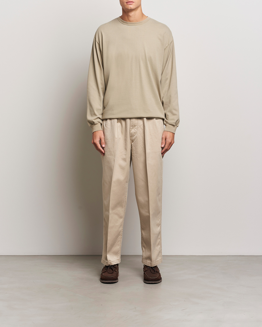 Herre | T-Shirts | orSlow | Relax Fit Long Sleeve T-Shirt Olive Drab