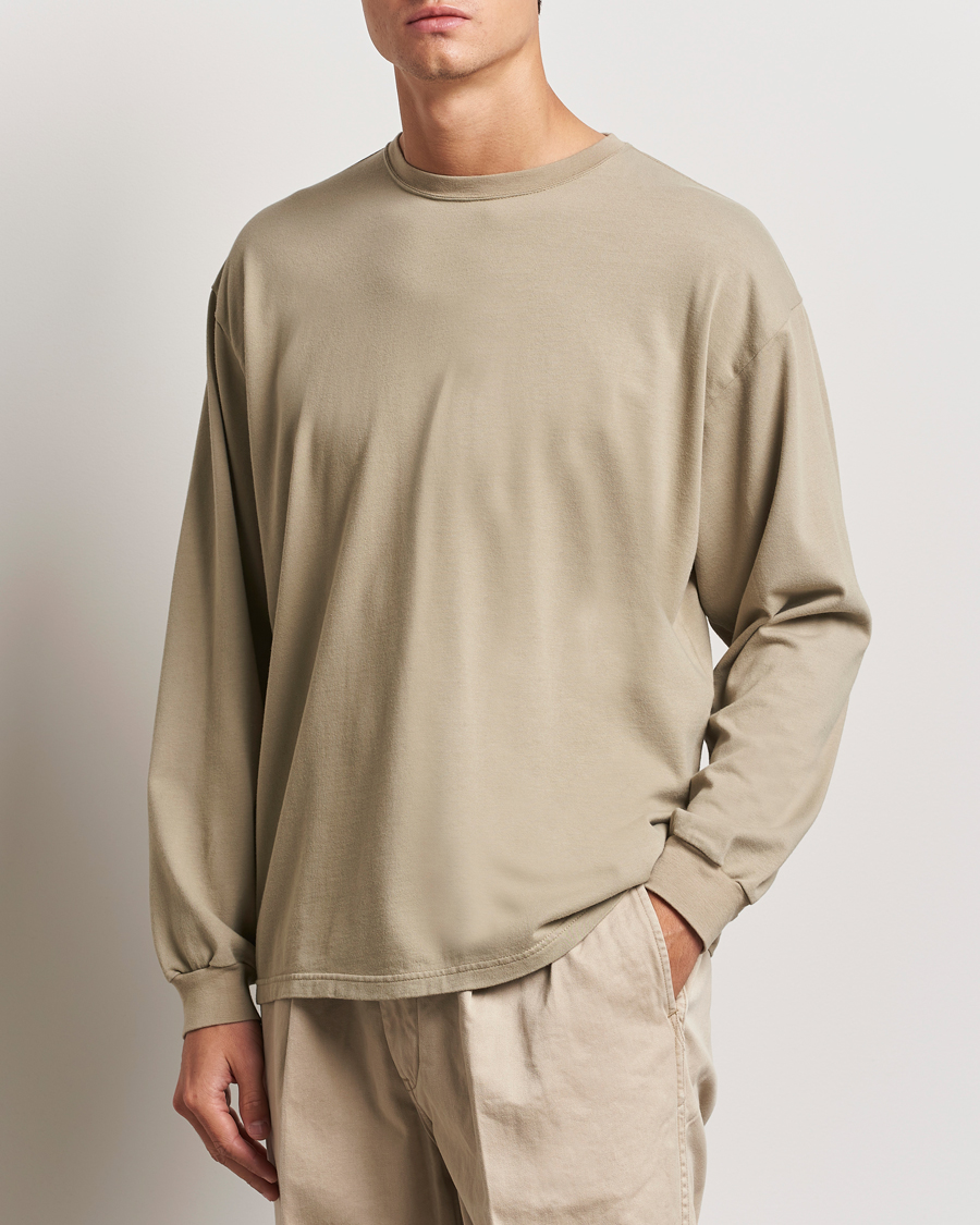 Herre | T-Shirts | orSlow | Relax Fit Long Sleeve T-Shirt Olive Drab