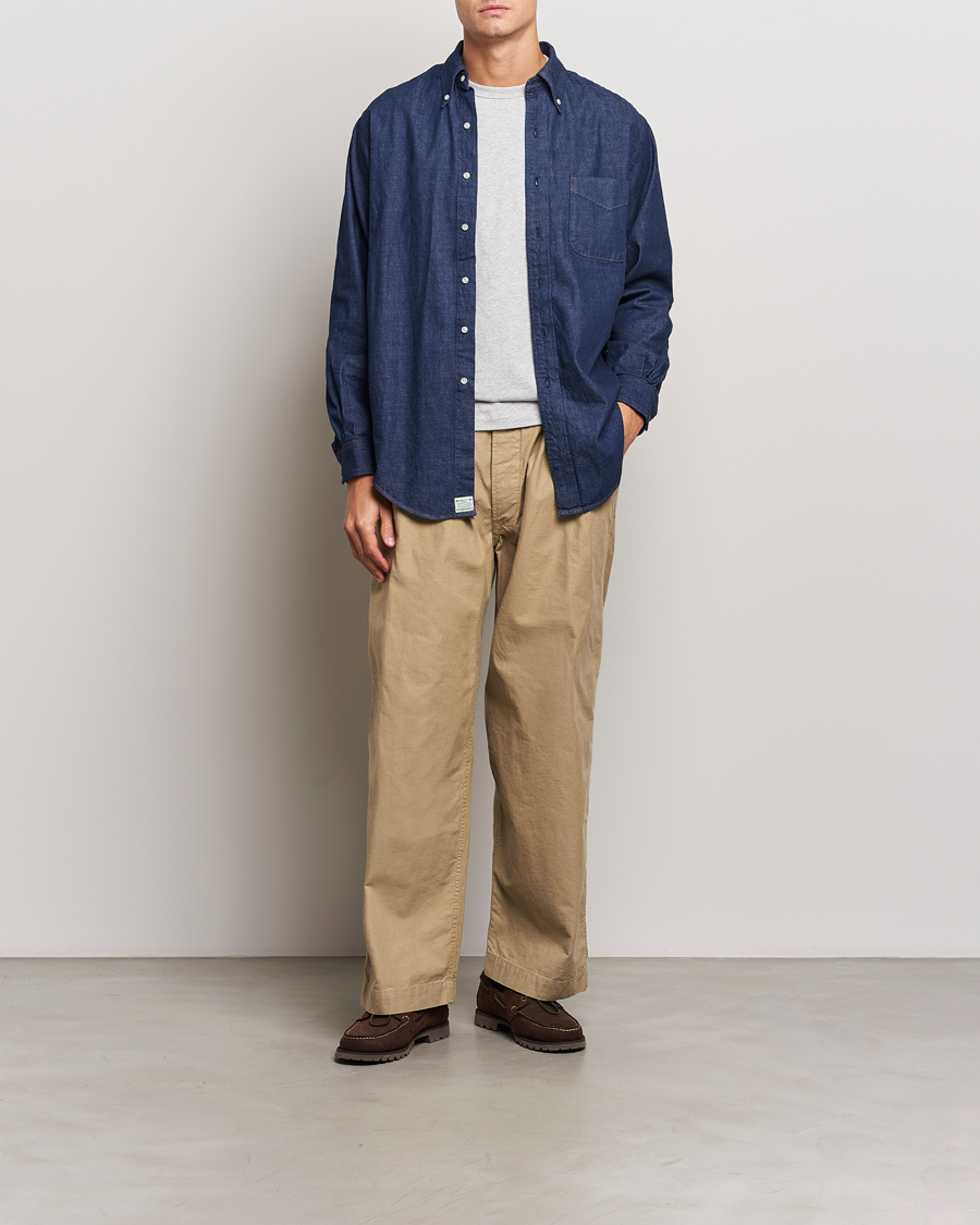 Herre | Skjorter | orSlow | Denim Button Down Shirt One Wash