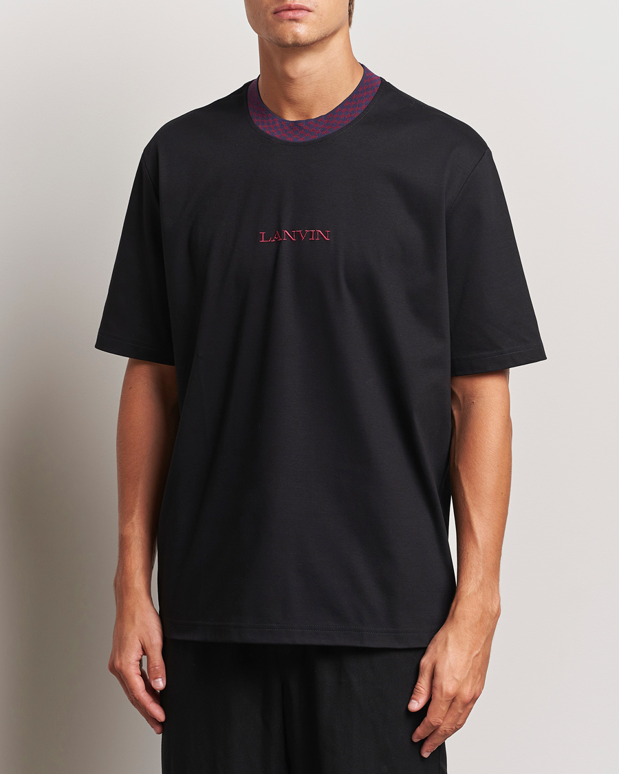 Herre | T-Shirts | Lanvin | Curb Detail Logo T-Shirt Black