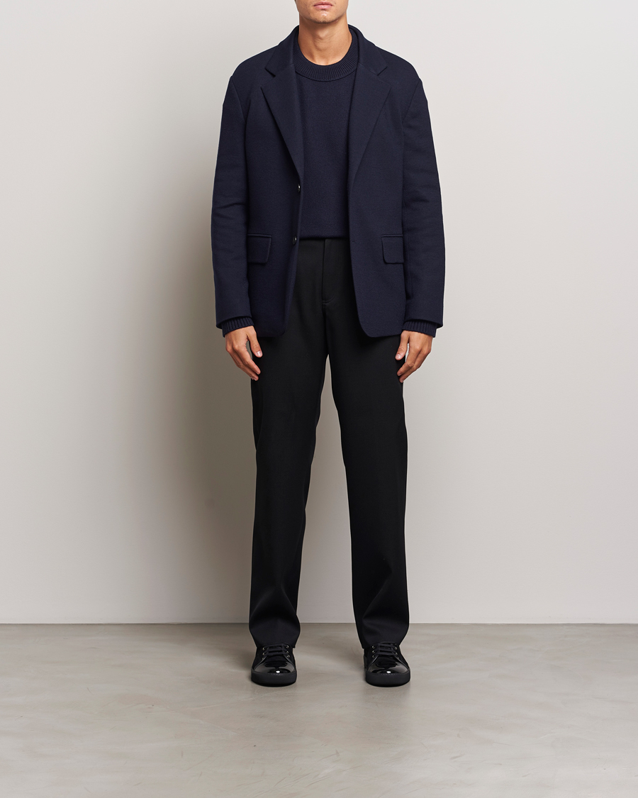 Herre | Bukser | Lanvin | Casual Straight Wool Trousers Black