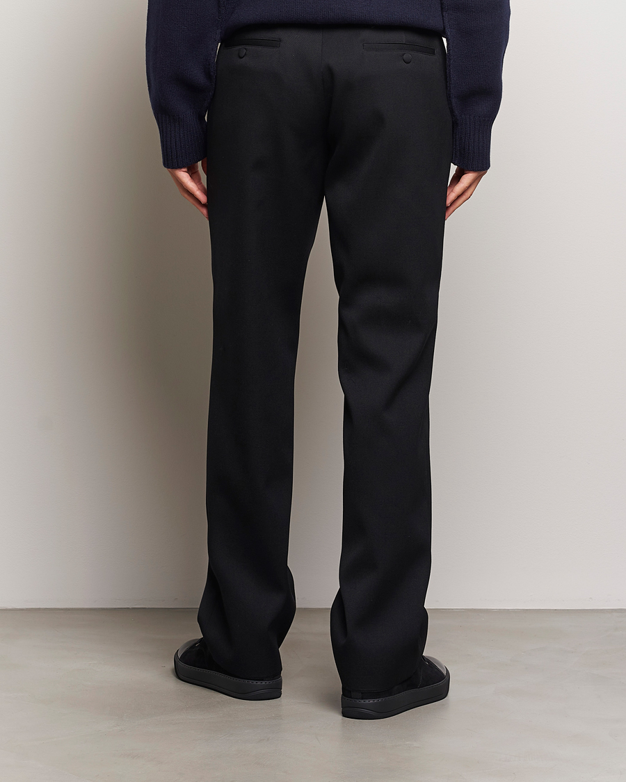 Herre | Bukser | Lanvin | Casual Straight Wool Trousers Black