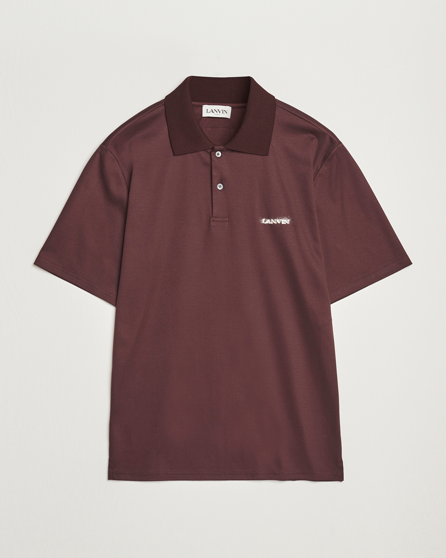 Herre | Polotrøjer | Lanvin | Mohair Logo Short Sleeve Polo Burgundy