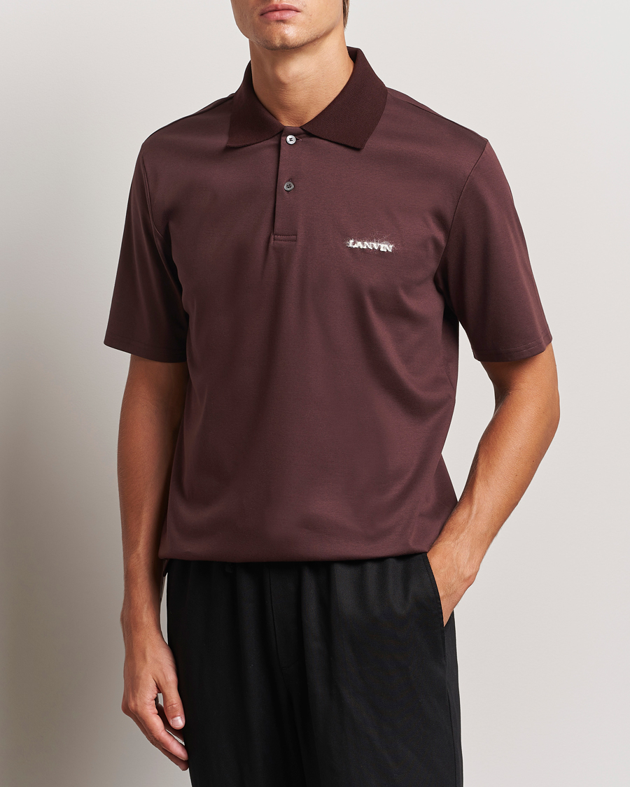 Herre | Polotrøjer | Lanvin | Mohair Logo Short Sleeve Polo Burgundy