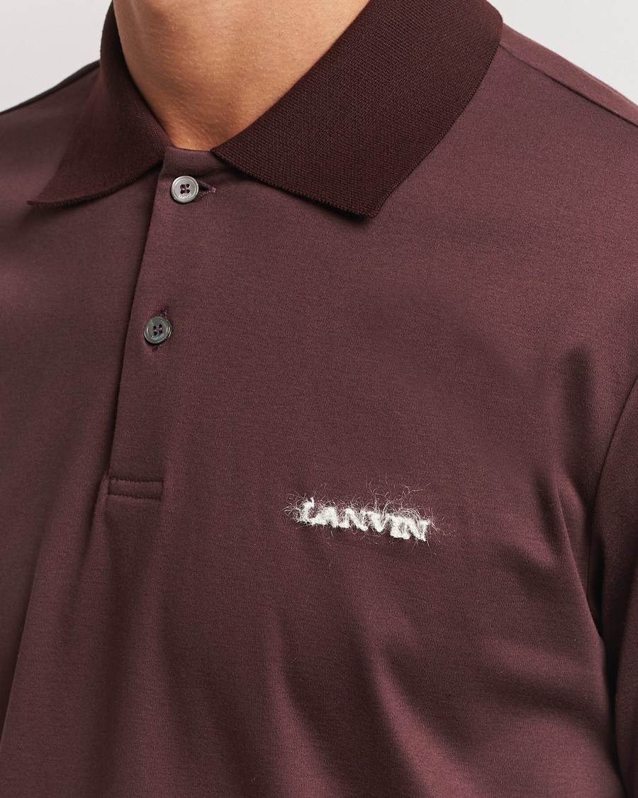 Herre | Polotrøjer | Lanvin | Mohair Logo Short Sleeve Polo Burgundy
