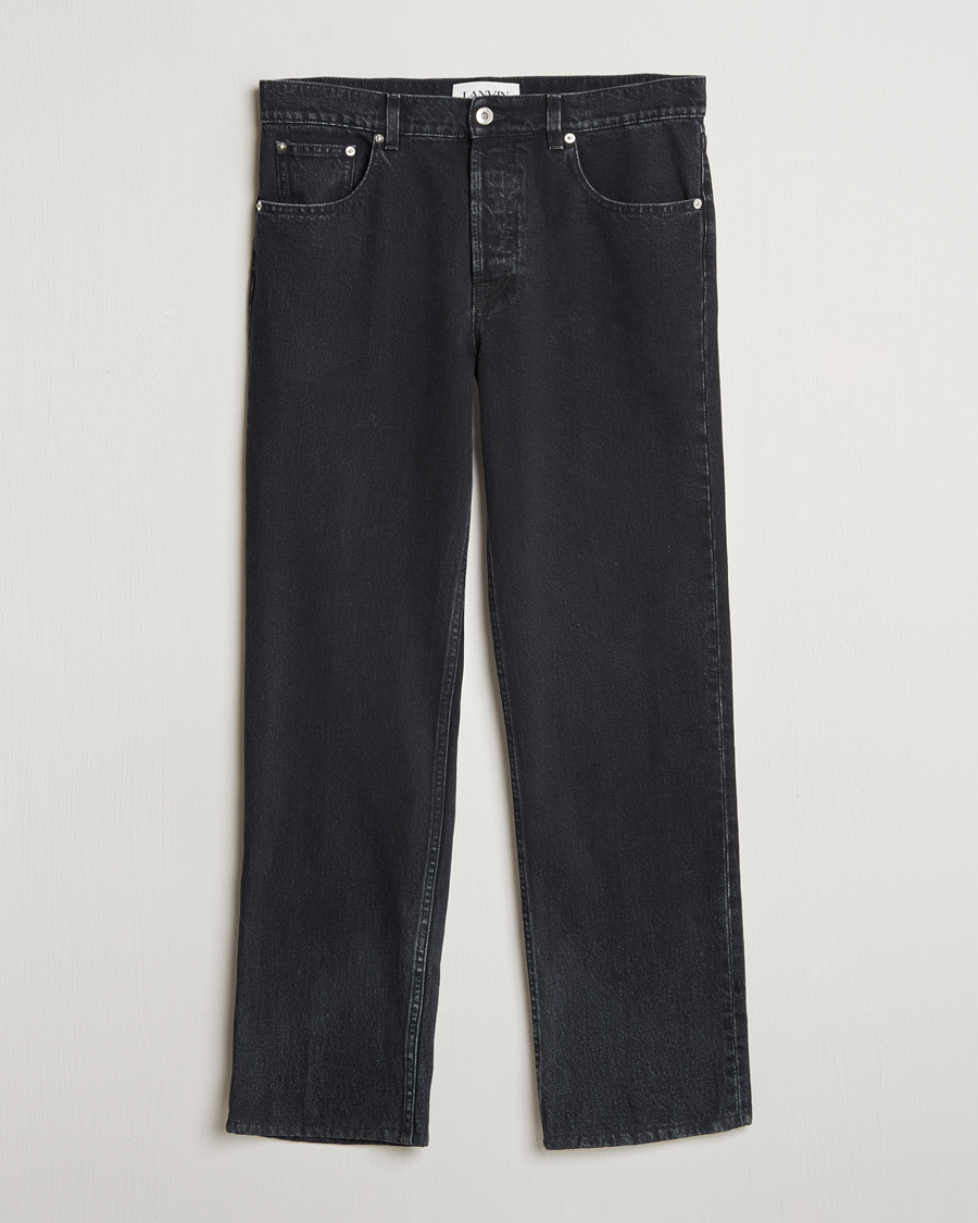 Herre | Jeans | Lanvin | Leather Pocket Denim Pants Black
