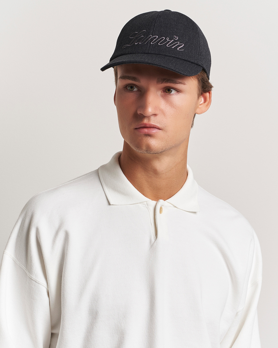 Herre | Lanvin Flannel Baseball Cap Anthracite | Lanvin | Flannel Baseball Cap Anthracite