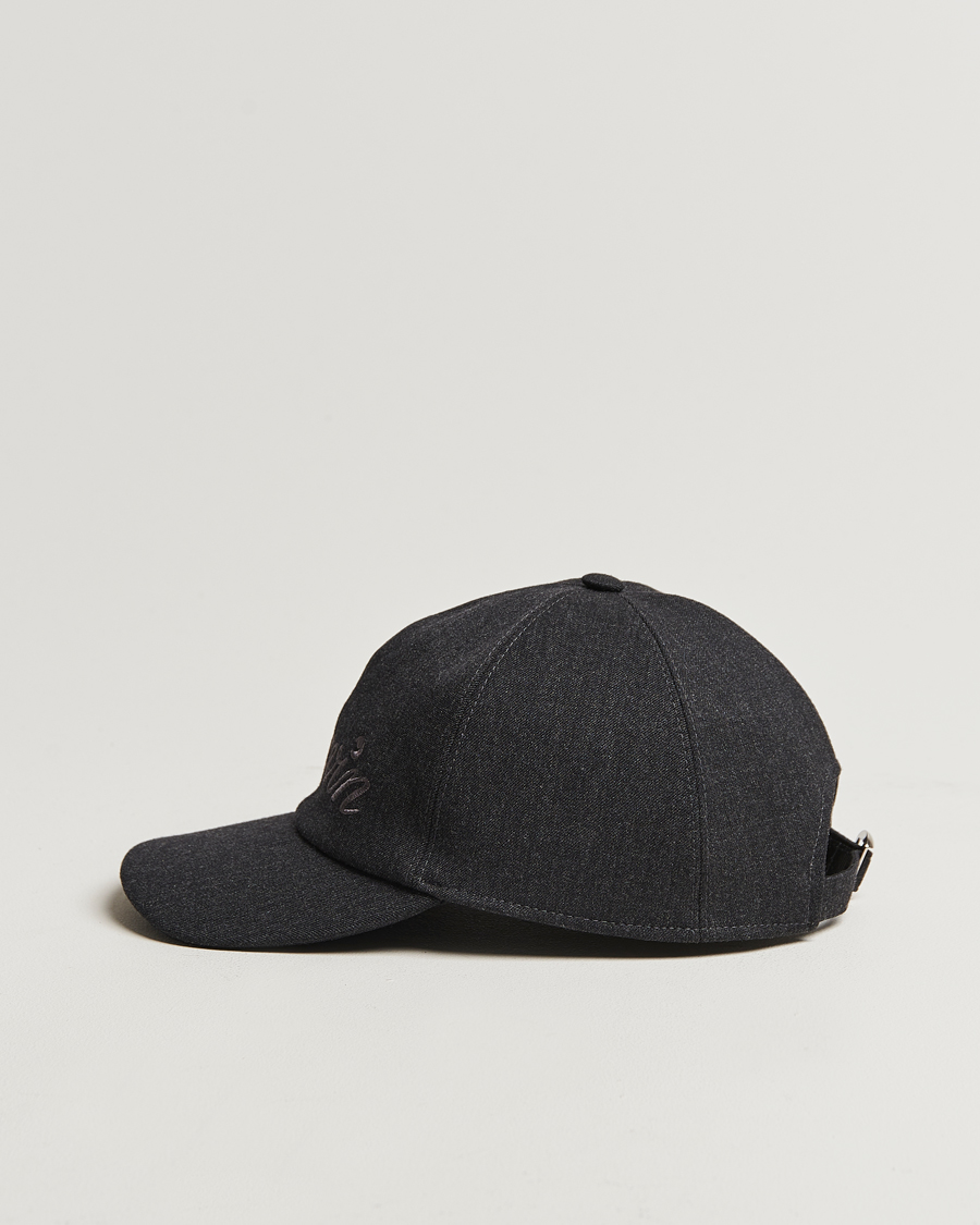 Herre | Lanvin Flannel Baseball Cap Anthracite | Lanvin | Flannel Baseball Cap Anthracite