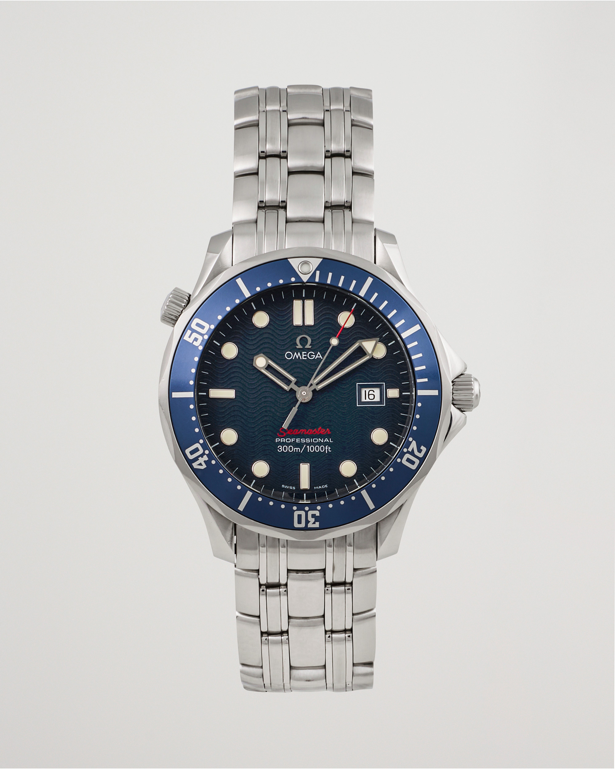 Herre | Omega Pre-Owned Seamaster Diver 300M Red 2221.80.00 Silver | Omega Pre-Owned | Seamaster Diver 300M Red 2221.80.00 Silver