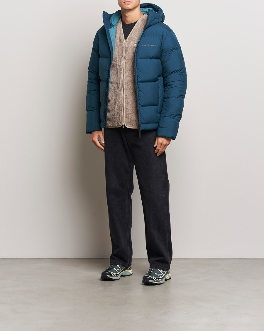 Herre | Jakker | Peak Performance | Rivel Down Hooded Jacket Ininity Teel