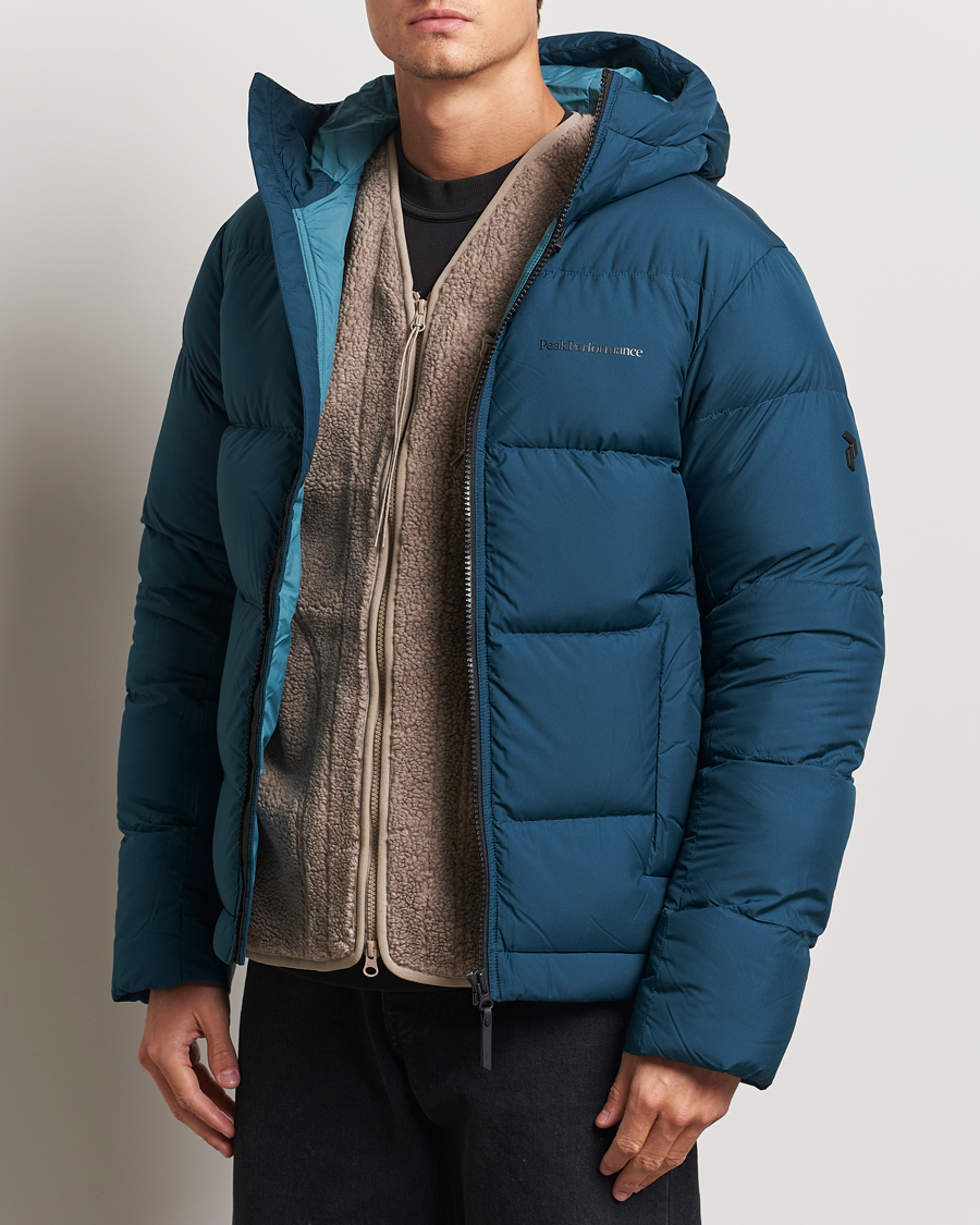 Herre | Jakker | Peak Performance | Rivel Down Hooded Jacket Ininity Teel