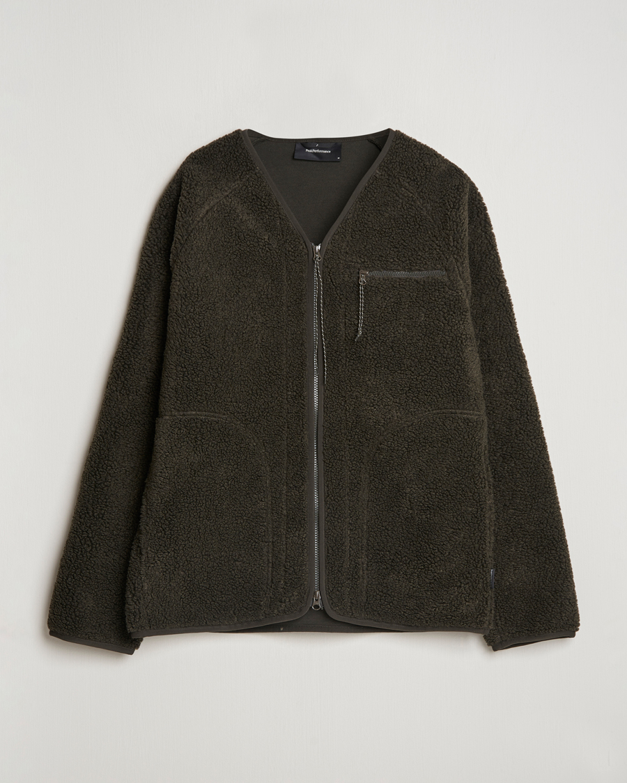 Herre | Trøjer | Peak Performance | Heavy Pile Oversized Cardigan Olive Extreme