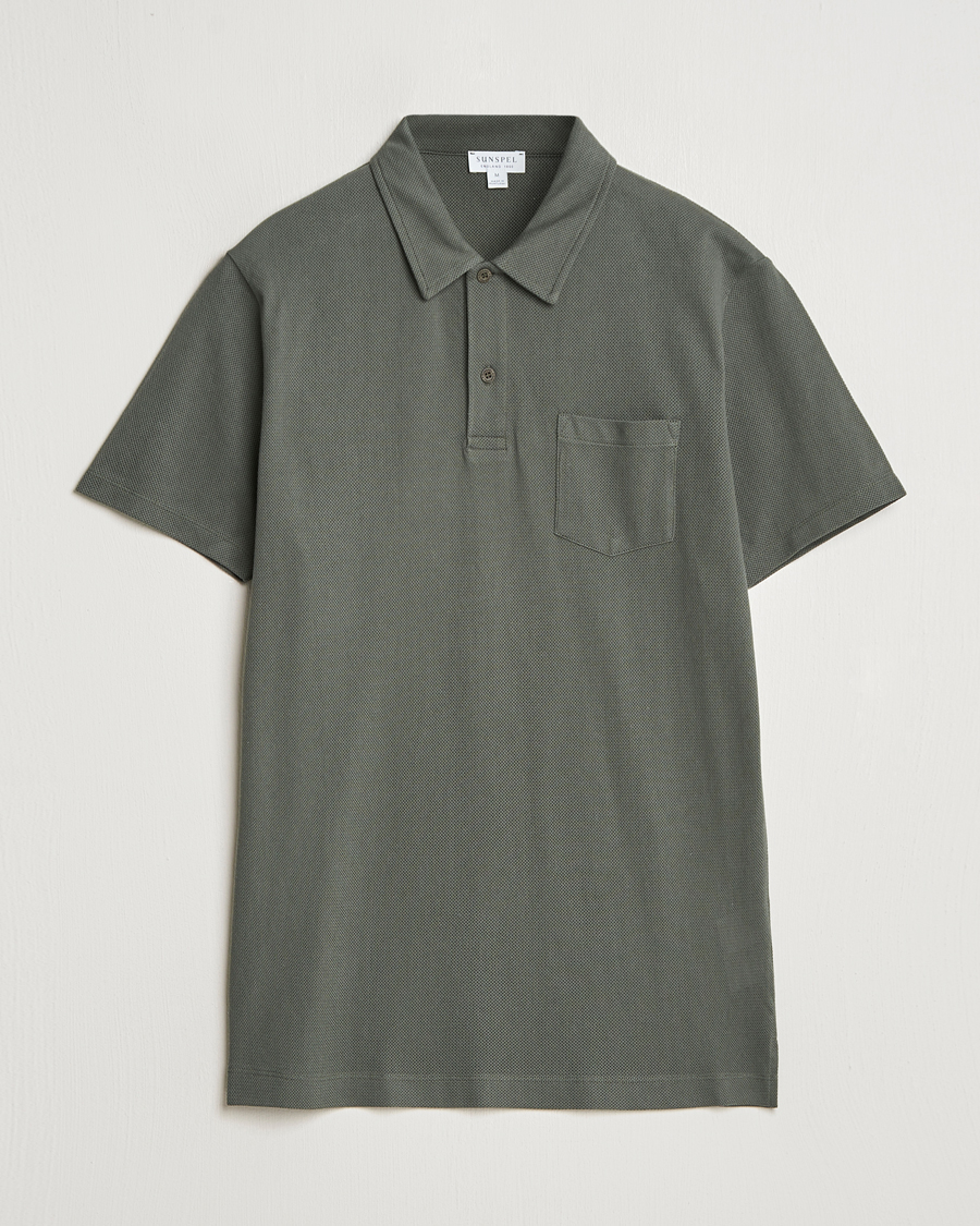 Herre | Polotrøjer | Sunspel | Riviera Polo Shirt Drill Green