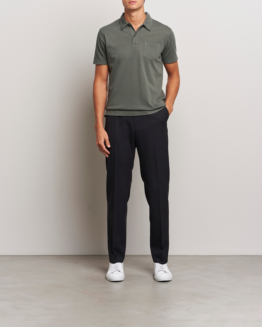 Herre | Polotrøjer | Sunspel | Riviera Polo Shirt Drill Green