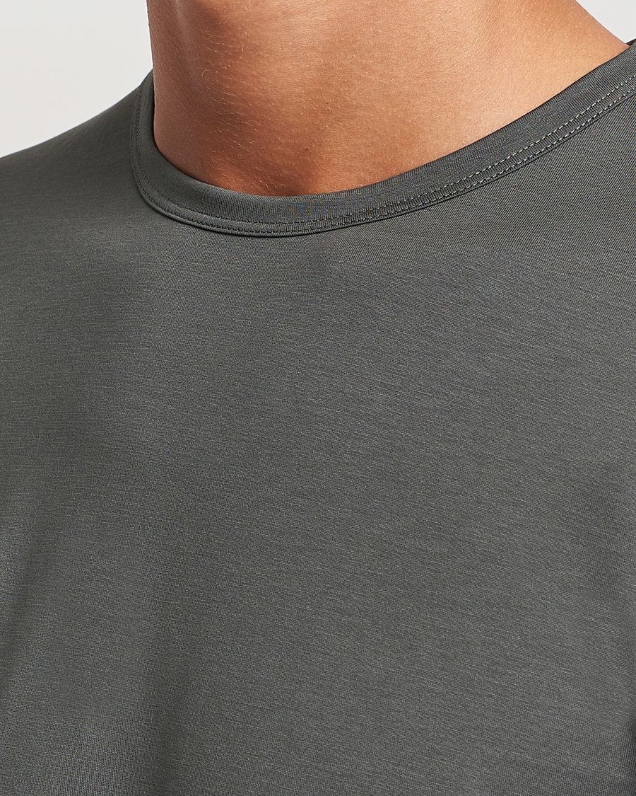 Herre | T-Shirts | Sunspel | Crew Neck Q82 Cotton T-Shirt Drill Green