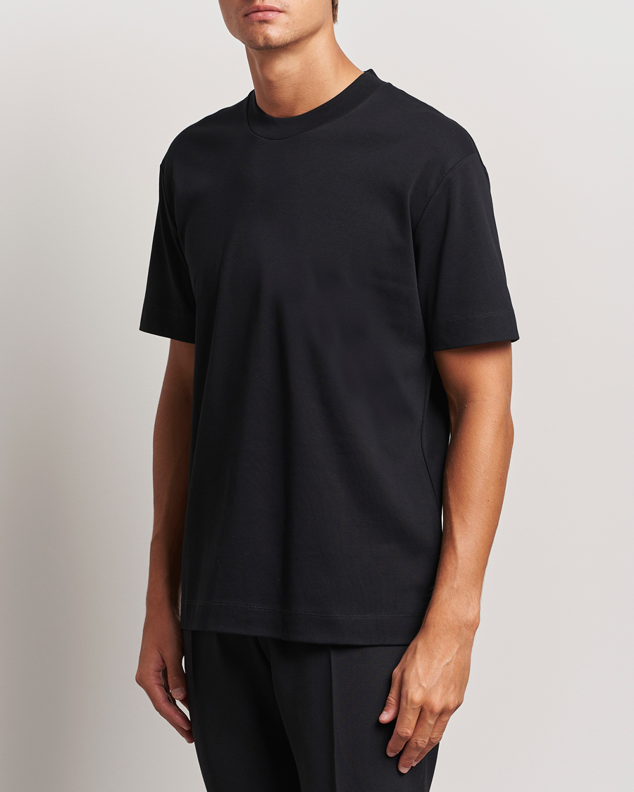 Herre | T-Shirts | Sunspel | Heavy Weight Supima Cotton T-Shirt Black