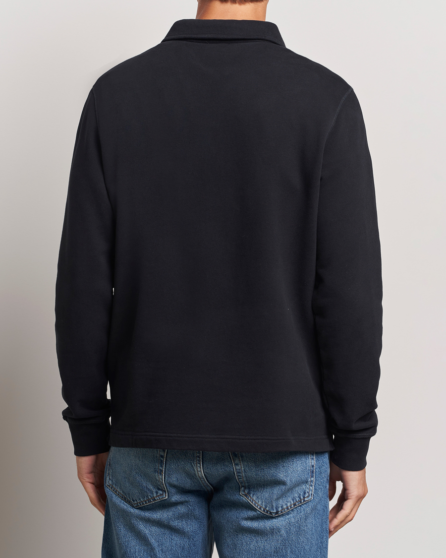 Herre | Trøjer | Sunspel | Zip Loopback Sweatshirt Polo Black