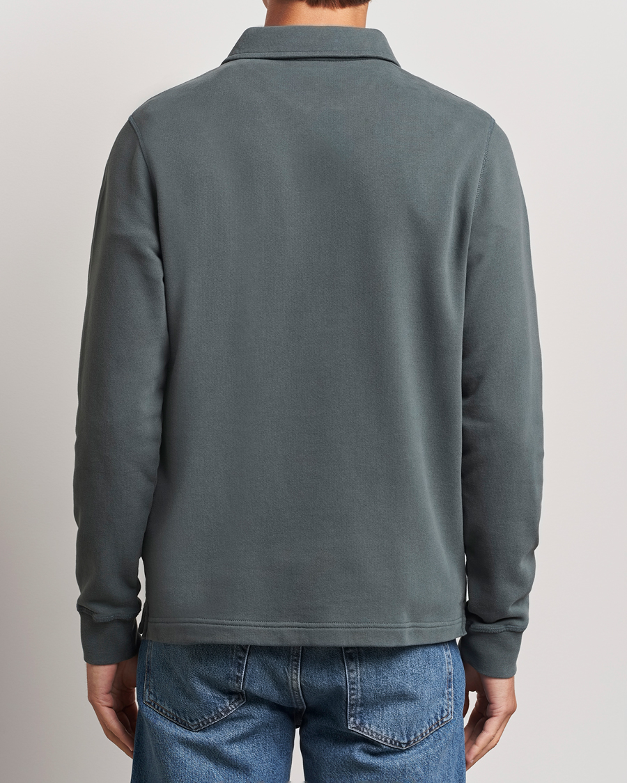 Herre | Trøjer | Sunspel | Zip Loopback Sweatshirt Polo Drill Green