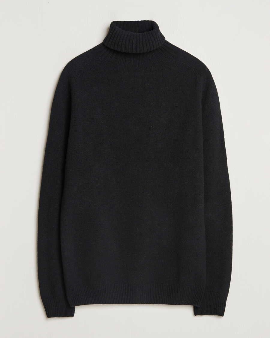 Herre | Trøjer | Sunspel | Lambswool Poloshirt Black