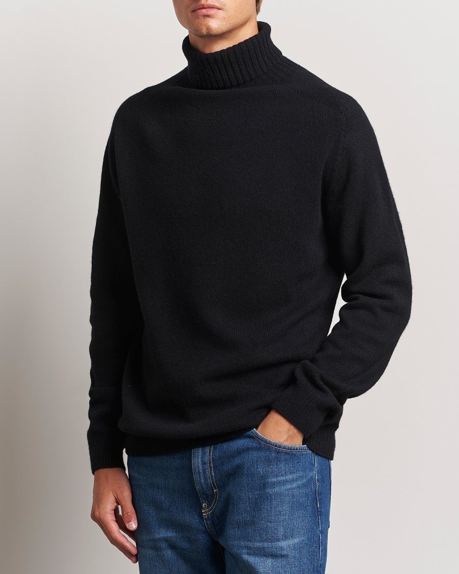 Herre | Trøjer | Sunspel | Lambswool Poloshirt Black