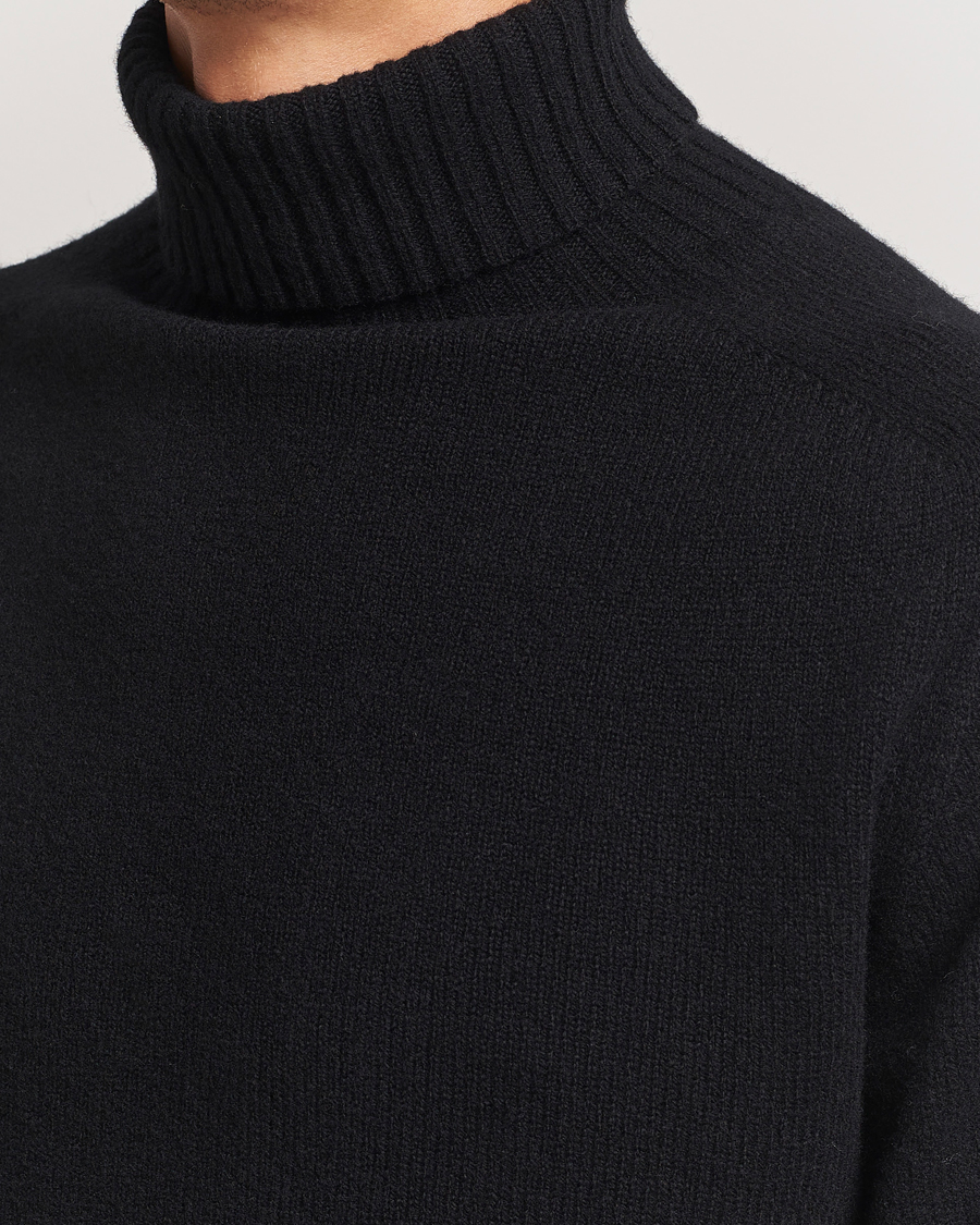 Herre | Trøjer | Sunspel | Lambswool Poloshirt Black