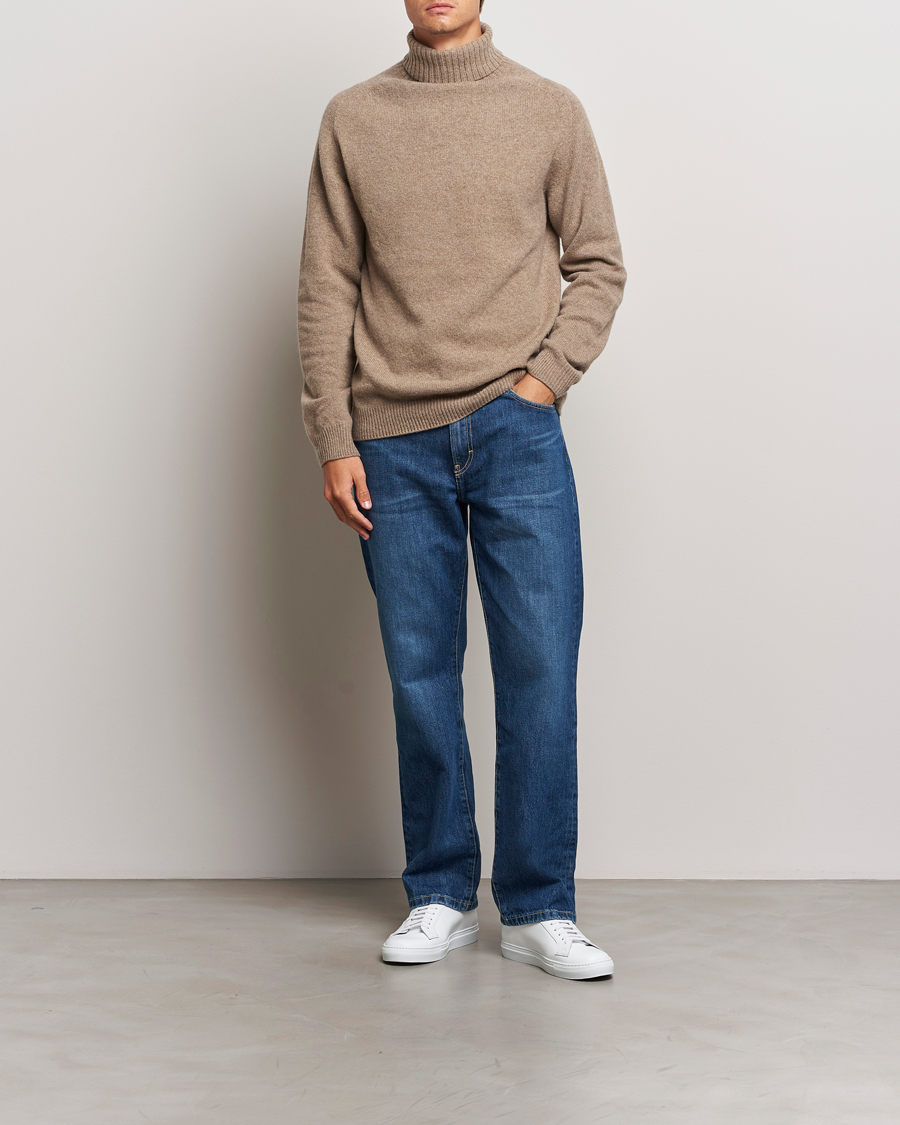Herre | Trøjer | Sunspel | Lambswool Poloshirt Sandstone