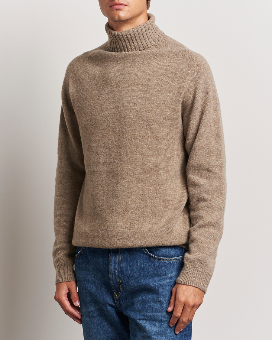 Herre | Trøjer | Sunspel | Lambswool Poloshirt Sandstone