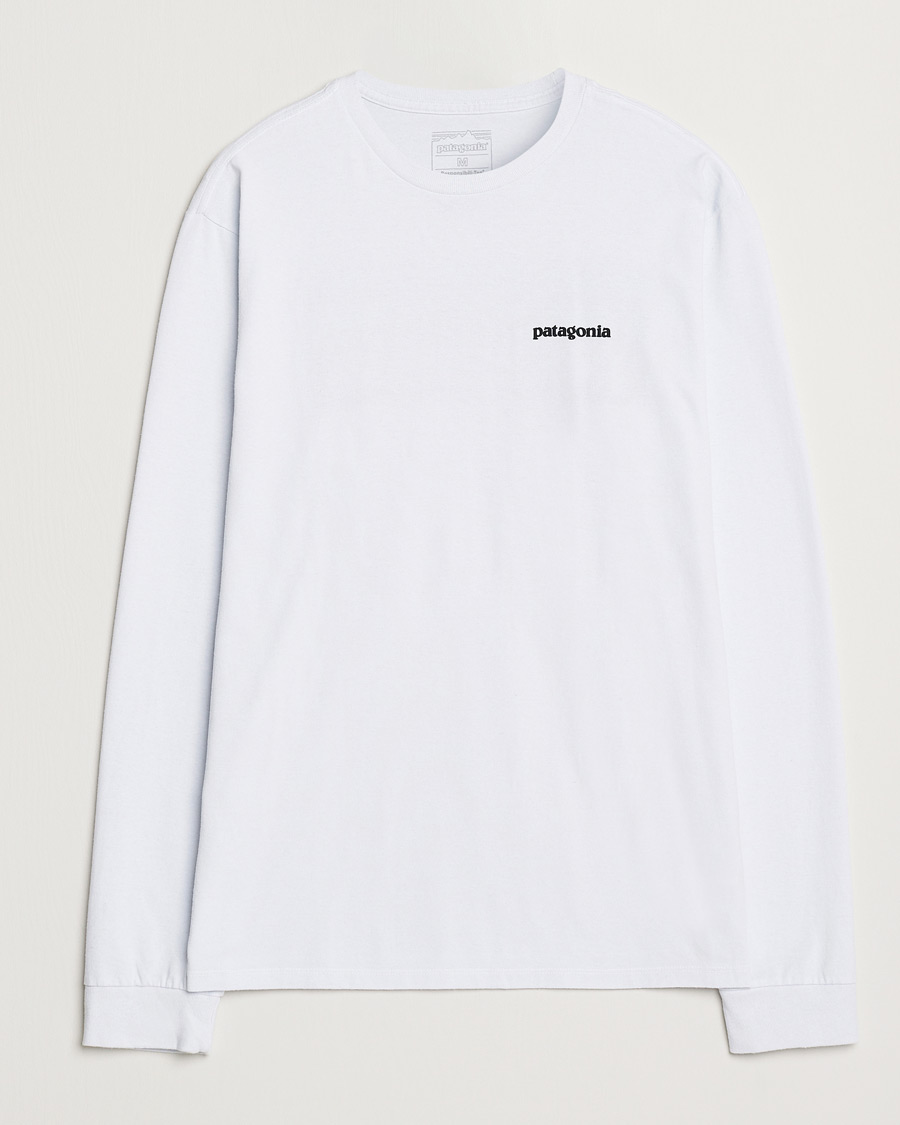 Herre | T-Shirts | Patagonia | P-6 Logo Responsibili LS T-Shirt White