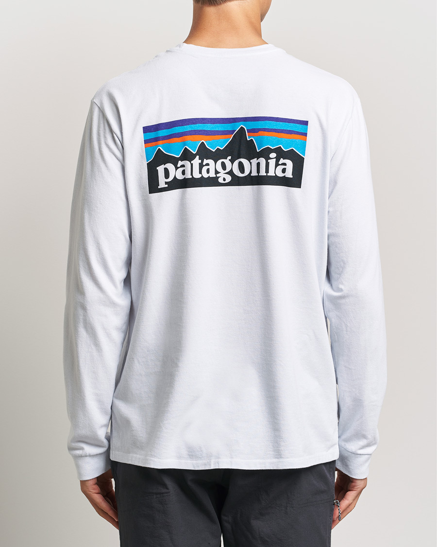Herre | T-Shirts | Patagonia | P-6 Logo Responsibili LS T-Shirt White