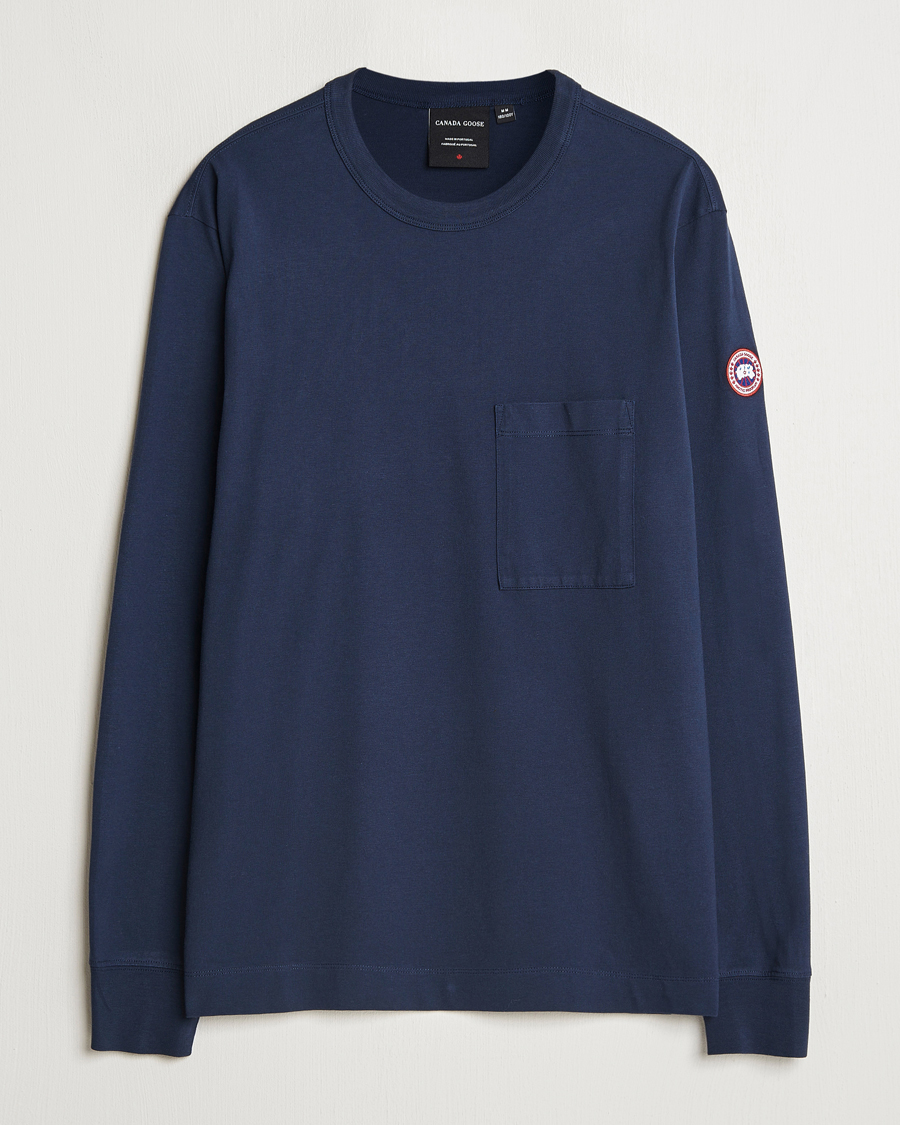 Herre | T-Shirts | Canada Goose | Gladstone Long Sleeve T-Shirt Atlantic Navy