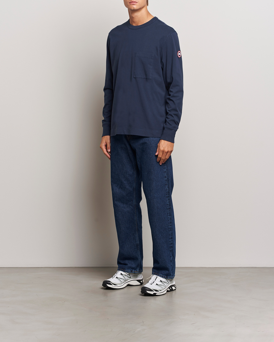 Herre | T-Shirts | Canada Goose | Gladstone Long Sleeve T-Shirt Atlantic Navy