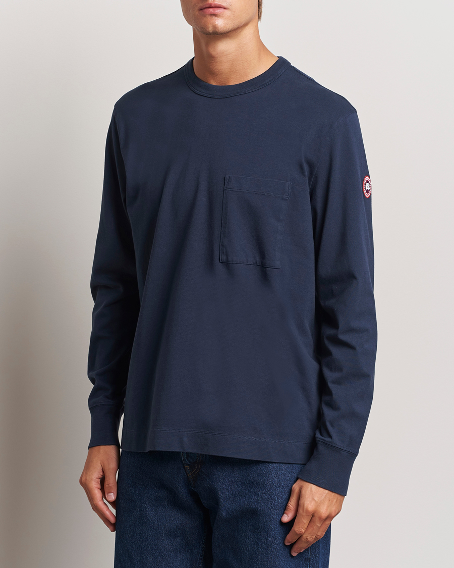 Herre | T-Shirts | Canada Goose | Gladstone Long Sleeve T-Shirt Atlantic Navy