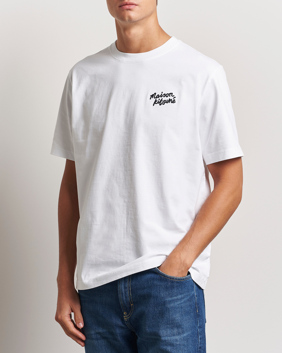 Herre | T-Shirts | Maison Kitsuné | Mini Handwriting T-shirt White