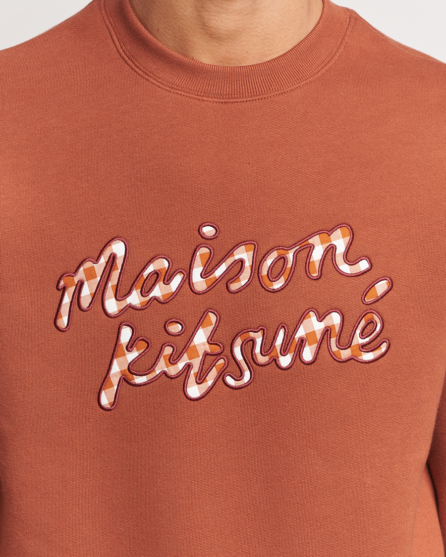 Herre | Trøjer | Maison Kitsuné | Gingham Handwriting Sweatshirt Pecan