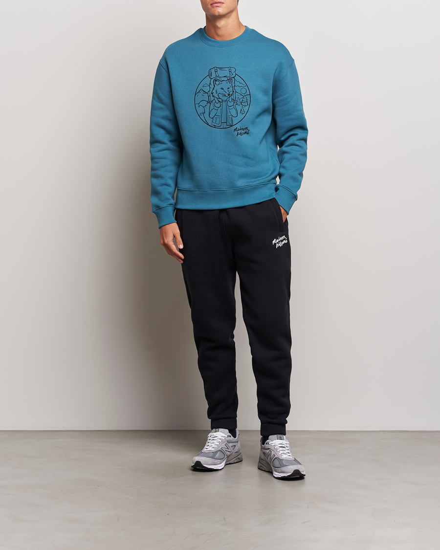 Herre | Trøjer | Maison Kitsuné | Ramblin Fox Sweatshirt Lake Blue